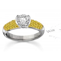 Ravishing: Brand Name Designer Yellow Sapphire & Diamond Micro Pave Ring