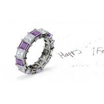 Lakes & Valleys: Designer Purple Sapphire Diamond Engagement Ring