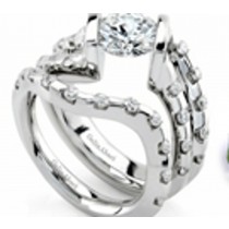 Tension Setting Diamond Wedding & Engagement Rings Set