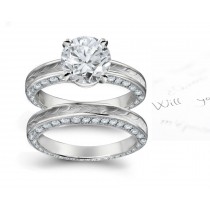 Special Design Platinum, Diamond, Floral Motif, Diamond Halo Engagement Ring & Wedding Band