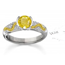 Exceptional: Brand Name Designer Yellow Sapphire & Diamond Micro Pave Ring