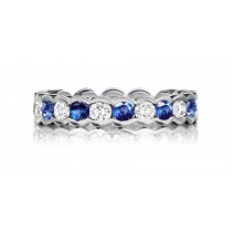 Expertly Crafted Precision Set High Quality Diamond & Sapphire Eternity Band Rings