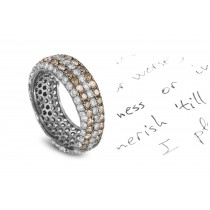 A Fascinating Micropavee Brown & Colorless Diamond Glittering Eternity Ring