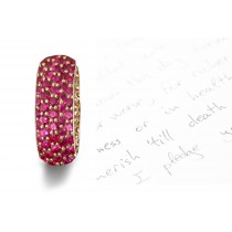 Magnificient & Colossal Cinco Micropavee Ruby Wedding Ring