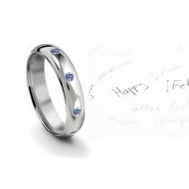 Burnish Round Blue Diamond Eternity Ring