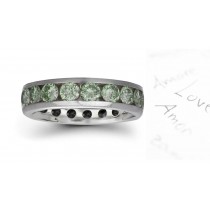 Designer Green Diamond Wedding Bands