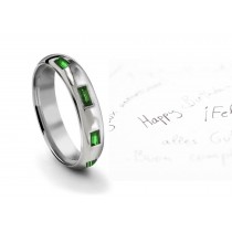 Burnish Set Heart Emerald Eternity Ring