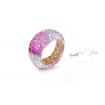 Fabulous Multi-Colored Diamonds & Precious Stones Eternity Band Rings