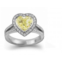 Heart Yellow Diamond Designer Ring