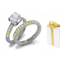 Yellow Diamond & White Diamond Fancy Rings