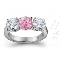 Premier Colored Diamonds Designer Collection - Pink Colored Diamonds & White Diamonds Fancy Pink Diamond Engagement Rings