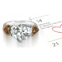 Premier Colored Diamonds Designer Collection - Brown Colored Diamonds & White Diamonds Fancy Diamond Three Stone Engagement Rings