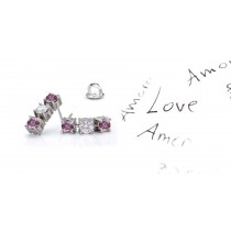 Premier Colored Diamonds Designer Collection - Pink Colored Diamonds & White Diamonds Round Pink Diamond Earrings