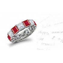 To Cherish Forever: Princess Cut Ruby Diamond Eternity Ring