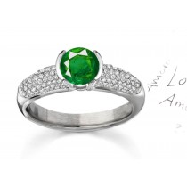 Clusters of Diamonds: Genuine Emerald & Micropave Diamond Ring
