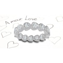 Dazzler: New Unique Heart Diamond Eternity Band Set in Strong Platinum Heart Setting Creating Stunning Visual Effects in Sky