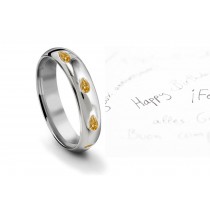 Burnish Set Pears Yellow Diamond Eternity Ring