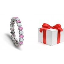 Special Effects: Full Bezel Set Pink Sapphire & Diamond Wedding Ring