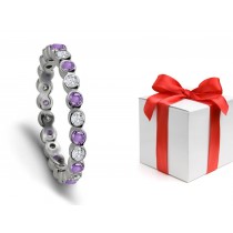 Views From Top: Purple Sapphire & Diamond Designer Wedding Rings