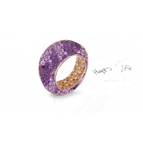 Fabulous Multi-Colored Diamonds & Precious Stones Eternity Band Rings