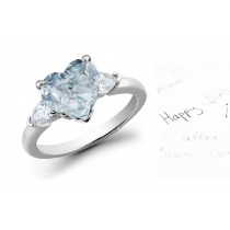 Heart Blue Diamond Designer Ring