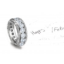 Finest & Choicest: A Designer Diamond Band Engraved with Various Designs, Motifs & Crests 2 to 4 carats Size 6