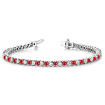 Ruby & Diamond Flexible Chain Bracelet and Necklace