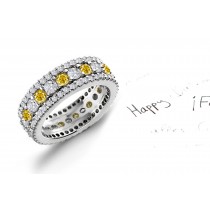 Discover The Majestic 2 Row Yellow Sapphires & Diamonds Eternity Ring