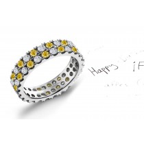 Destination With Difference: 2 Row Yellow Sapphires & Diamonds Eternity Ring