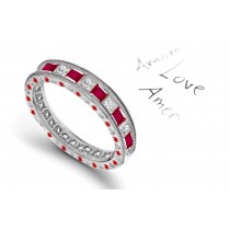 Premier Designer: Gold Ruby & Diamond Eternity Wedding Anniversary Ring