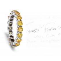 Yellow Sapphire Round Eternity Ring