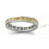 Yellow Sapphire Square Eternity Ring