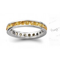Yellow Sapphire Round Eternity Ring