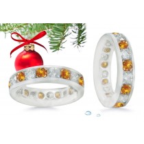 Yellow Diamond Eternity Wedding Anniversary Ring in Platinum & Gold