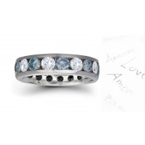 Designer Blue Diamond Wedding Bands