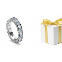 Vibrant: Endless Circle of White & Blue Diamonds Adorned with Diamond Sprinkle on Band Sides