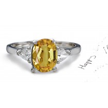 Yellow Sapphire & Diamond Engagement Ring