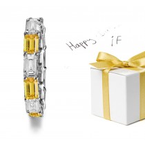 Designer Yellow Sapphire & Diamond Wedding Bands