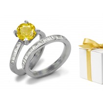 Yellow Sapphire Engagement & Wedding Ring