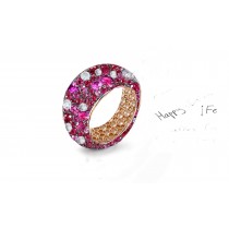 Enjoy the Magic of  White Diamonds and Colored Stone Eternity Rings and Bands