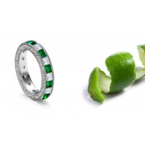 Shining: Vibrant Glittering Square Diamond & Emerald Special Design Ring