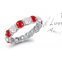 Cinnamon Red Bar Set Diamond & Ruby Eternity Ring Choose Options