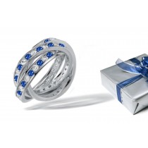 Diamond & Sapphire Eternity Rolling Rings