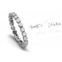 Symbol of Peace and Harmony: Strong Bezel Set Diamond Eternity Ring in Platinum & Gold Size 6