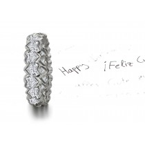 New Elegance: Twinkling Half Bezel Set Heart Diamond Designer Eternity Ring in Gold Transforming into Otherworldly Vision