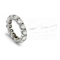 Prong Set Round Diamond Eternity Ring with Basket Hand Engraved & Match Your Engagement Ring