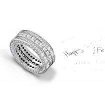 Fascinating: Eternity Ring with Diamonds in Center & Shank Sides