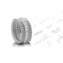 Life & Brilliance: Stunning Designer Triple Sparkling Diamond Eternity Bands