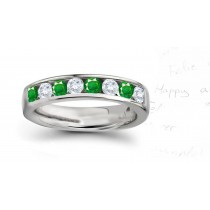 Product of Imagination: 9 Stone Emerald & Diamond Anniversary Band