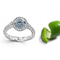 Premier Colored Diamonds Designer Collection - Blue Colored Diamonds & White Diamonds Fancy Blue Diamond Engagement Rings